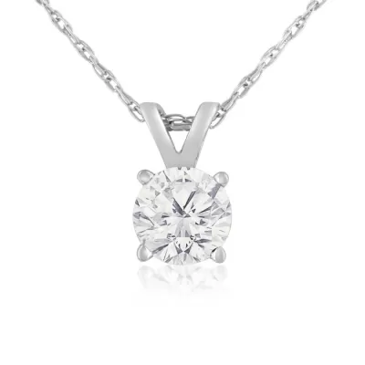 3/8 Carat 14k White Gold Diamond Pendant Necklace, , 18 Inch Chain by SuperJeweler