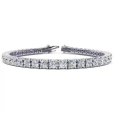 8 Carat Round E-F Colorless Diamond Tennis Bracelet in 14K White Gold (11.2 g), 7 Inch by SuperJeweler