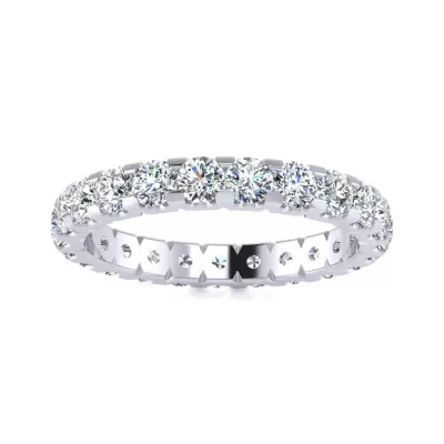 Platinum 2 Carat U-Based Diamond Eternity Wedding Band,  | SI2-I1 by SuperJeweler