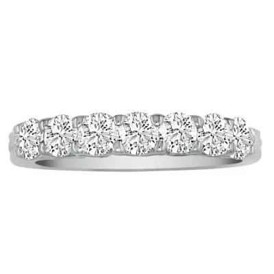 Very Fine 1ct, 7 Diamond V-Base Wedding Band in 14K., F/G Color by SuperJeweler