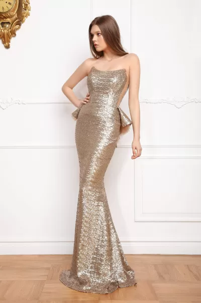 Cristallini - SKA802 Sequined Strapless Mermaid Dress